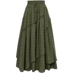 Reduzierte Olivgrüne Karo Vintage Trachtenröcke für Damen Größe XL 
