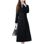 Schwarze Unifarbene Elegante Midi Damenblazer aus Wolle Größe 3 XL für Partys für den für den Winter 