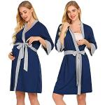 Blaue Casual Mini Schulterfreie Stillnachthemden aus Softshell für Damen Größe M Große Größen für den für den Herbst 