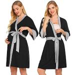Schwarze Casual Langärmelige Mini Schulterfreie Stillnachthemden aus Softshell für Damen Größe L Große Größen für den für den Herbst 