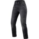 Graue High Waist Jeans aus Baumwolle für Damen Größe XS Weite 24, Länge 32 