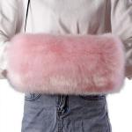 Rosa Winterhandschuhe aus Pelz für Damen Einheitsgröße 