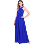 Royalblaue Elegante Maxi V-Ausschnitt Abendkleider rückenfrei für Damen Größe XS für Brautjungfern für den für den Sommer 