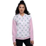 Pinke Bomberjacken mit Australien-Motiv mit Reißverschluss aus Polyester für Damen Größe XS 