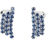 Nickelfreie Blaue Strass Ohrringe aus versilbert mit Strass handgemacht für Damen 