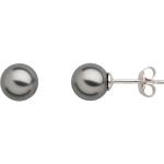 Schwarze Xenox Perlenohrringe aus Silber mit Echte Perle für Damen 