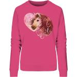 Pinke Langärmelige Bio Damensweatshirts aus Frottee Größe XL Weihnachten 
