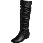 Schwarze Vintage High Top Sneaker & Sneaker Boots mit Reißverschluss in Normalweite aus Leder leicht für Damen 