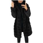 Schwarze Gesteppte Oversize Strickjacken mit Kapuze aus Pelz mit Kapuze für Damen Größe S für den für den Winter 