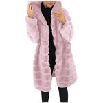 Rosa Gesteppte Oversize Strickjacken mit Kapuze aus Pelz mit Kapuze für Damen Größe M für den für den Winter 