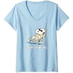 Peanuts - Snoopy Beach Vibes T-Shirt mit V-Ausschnitt