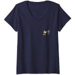 Blaue Die Peanuts Woodstock V-Ausschnitt T-Shirts für Damen Größe S für den für den Sommer 