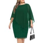 Grüne Pin Up Midi Chiffon-Abendkleider aus Chiffon für Damen Übergrößen Große Größen 