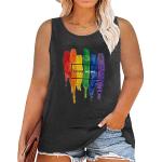Casual LGBT Lesbian Pride T-Shirts aus Viskose für Damen Größe 4 XL Große Größen für den für den Sommer 