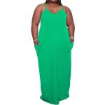 Grüne Casual Ärmellose Maxi Sommerkleider mit Meer-Motiv aus Polyester für Damen Größe 3 XL Große Größen für Partys für den für den Sommer 