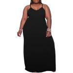Schwarze Casual Ärmellose Maxi Sommerkleider aus Polyester für Damen Größe 3 XL Große Größen für Partys für den für den Sommer 