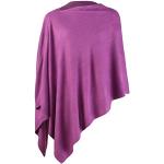 Reduzierte Violette Unifarbene Elegante Strickponchos aus Acryl für Damen Größe L für den für den Herbst 