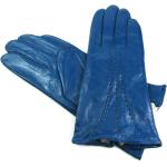 Hellblaue Gefütterte Handschuhe aus Leder für Damen Größe XL für den für den Winter 
