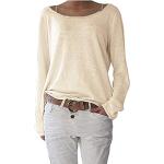 Aprikose Oversize Langärmelige Rundhals-Ausschnitt Damensweatshirts Handwäsche Größe 3 XL für Partys 