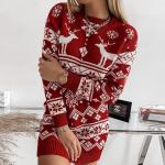 Anthrazitfarbene Casual Langärmelige Mini Strickkleider Handwäsche für Damen Größe XXL zu Weihnachten 