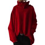 Rote Casual Langärmelige Damensweatshirts aus Baumwolle Größe 5 XL für Partys für den für den Herbst 