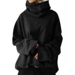 Schwarze Casual Langärmelige Damensweatshirts aus Baumwolle Größe 5 XL für Partys für den für den Herbst 