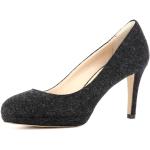 Reduzierte Schwarze Evita Shoes BIANCA Pfennigabsatz High Heels & Stiletto-Pumps aus Filz für Damen zum Oktoberfest 