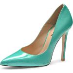 Reduzierte Türkise Lack-Optik Elegante Evita Shoes MIA Spitze Pfennigabsatz High Heels & Stiletto-Pumps aus Lackleder für Damen 