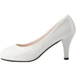Weiße Runde High Heels & Stiletto-Pumps ohne Verschluss rutschfest für Damen Größe 38 für Partys 