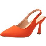 Orange Spitze Pfennigabsatz High Heels & Stiletto-Pumps mit Riemchen in Normalweite aus Veloursleder wasserdicht für Damen Größe 38 für den für den Sommer 
