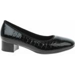 Schwarze Rieker Damenpumps ohne Verschluss aus Leder Größe 37 mit Absatzhöhe 3cm bis 5cm 