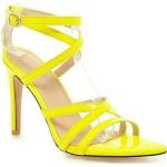 Gelbe Sexy Pfennigabsatz High Heels & Stiletto-Pumps mit Riemchen für Damen für Partys 