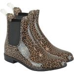 Damen PVC Ankle Wellington Chelsea Regenstiefel, leopardenmuster, 39 EU