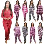 Karo Pyjamas lang aus Flanell für Damen Weihnachten 