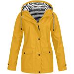 Beige Wasserdichte Winddichte Atmungsaktive Maxi 3-in-1 Jacken mit Reißverschluss aus Wolle mit Kapuze für Damen Größe L für den für den Herbst 