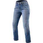 Hellblaue High Waist Jeans aus Baumwolle für Damen Größe XS Weite 24, Länge 32 