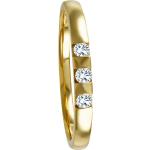 Damen Ring, 375er Gelbgold mit 3 Diamanten, zus. ca. 0,12 Karat