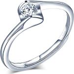 Nickelfreie Silberne Elegante Ringe mit Herz mit Zirkonia für Damen zum Muttertag 