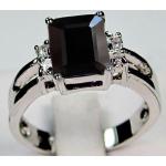 Schwarze Runde Ringe mit schwarzem Stein für Damen zur Hochzeit 