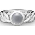 Silberne Mondstein Ringe poliert aus Silber für Damen 