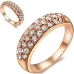 Silberne Runde Strass Ringe aus Kristall mit Zirkonia für Damen Größe 52 