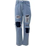 Blaue Y2K Atmungsaktive Ripped Jeans & Zerrissene Jeans aus Baumwolle für Damen Größe S für den für den Sommer 