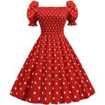 Rote Unifarbene Vintage Wickelkleider aus Latex enganliegend für Damen Größe XXL Große Größen für Brautjungfern für den für den Winter 