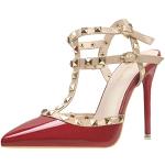 Rote Elegante High Heels & Stiletto-Pumps mit Nieten für Damen Größe 38 zur Hochzeit 