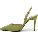 Dunkelgrüne Spitze High Heels & Stiletto-Pumps aus Veloursleder für Damen Größe 39 für den für den Sommer 