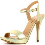 Reduzierte Goldene Evita Shoes VALERIA Damensandaletten mit Riemchen aus Glattleder für den für den Sommer 