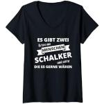 Schwarze Schalke 04 V-Ausschnitt Damenfanshirts Größe S 