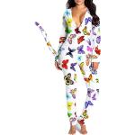 Rosa Animal-Print Pyjamas lang mit Insekten-Motiv aus Polyester für Damen Größe L Weihnachten für den für den Sommer 