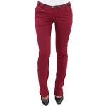 Rote Hüftjeans & Low Waist Jeans mit Gürtel aus Denim für Damen Größe XS 