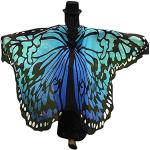 Blaue Schmetterlingsflügel aus Polyester für Damen Einheitsgröße 